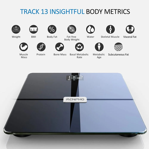 A Renpho KR Elis Aspire Smart Body Scale that tracks 13 insightful body metrics for health and wellness.