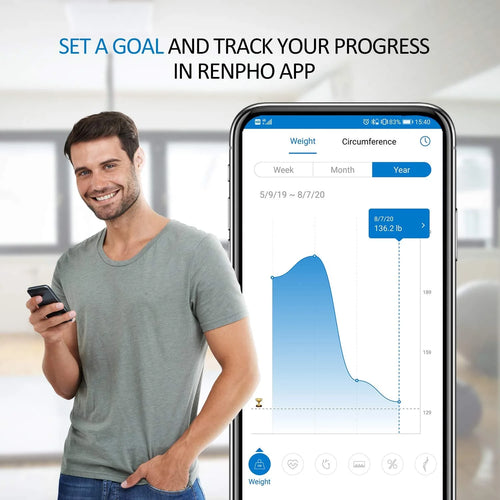 Using the Elis Aspire Smart Body Scale, track your progress in the Renpho KR app to set fitness goals and ensure healthy recovery.